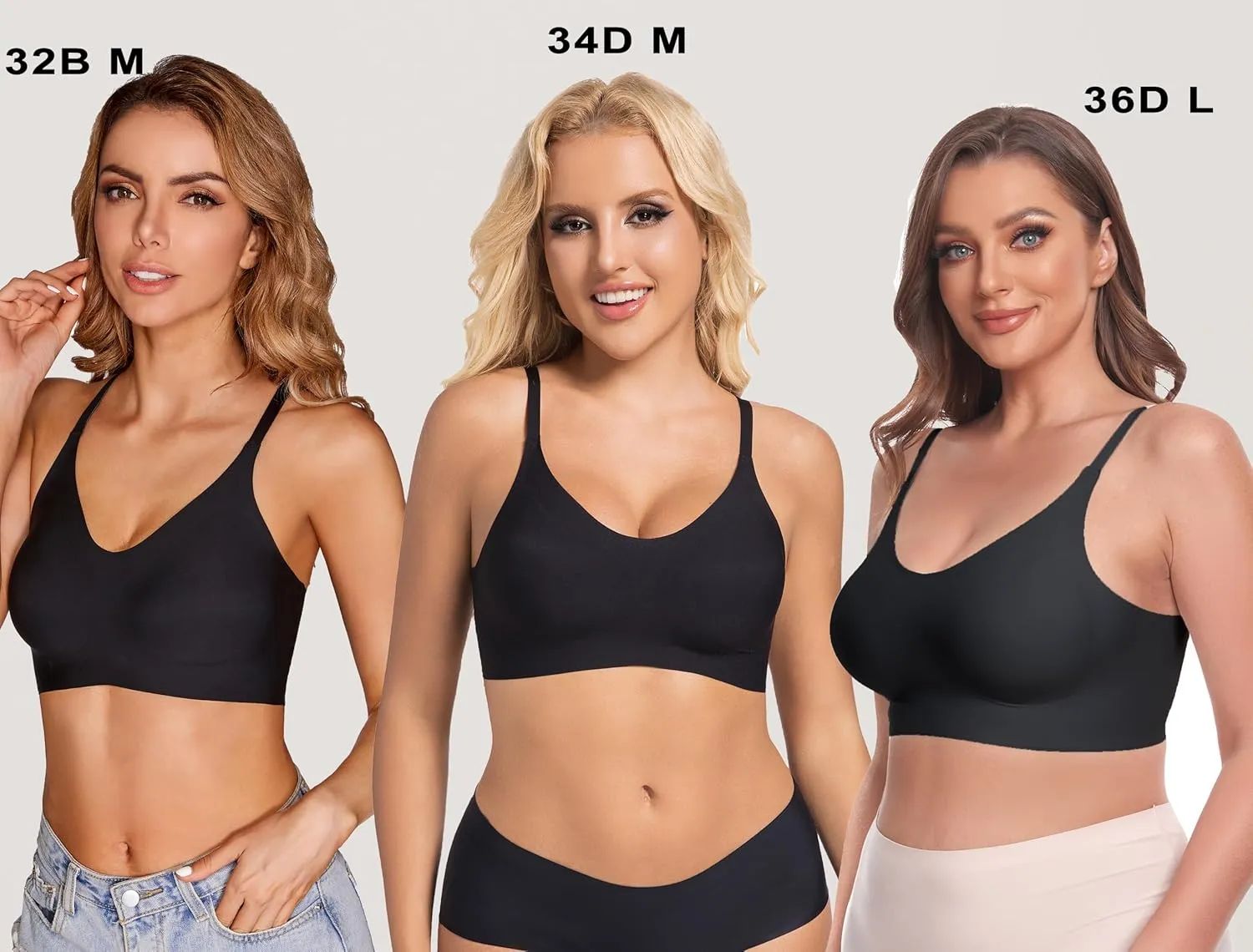 PRETTYWELL Bras for Women Comfort Seamless Bra, Cross Back Adjustable Bralette Bra, Wireless Everyday Bras for Women A-C Cup
