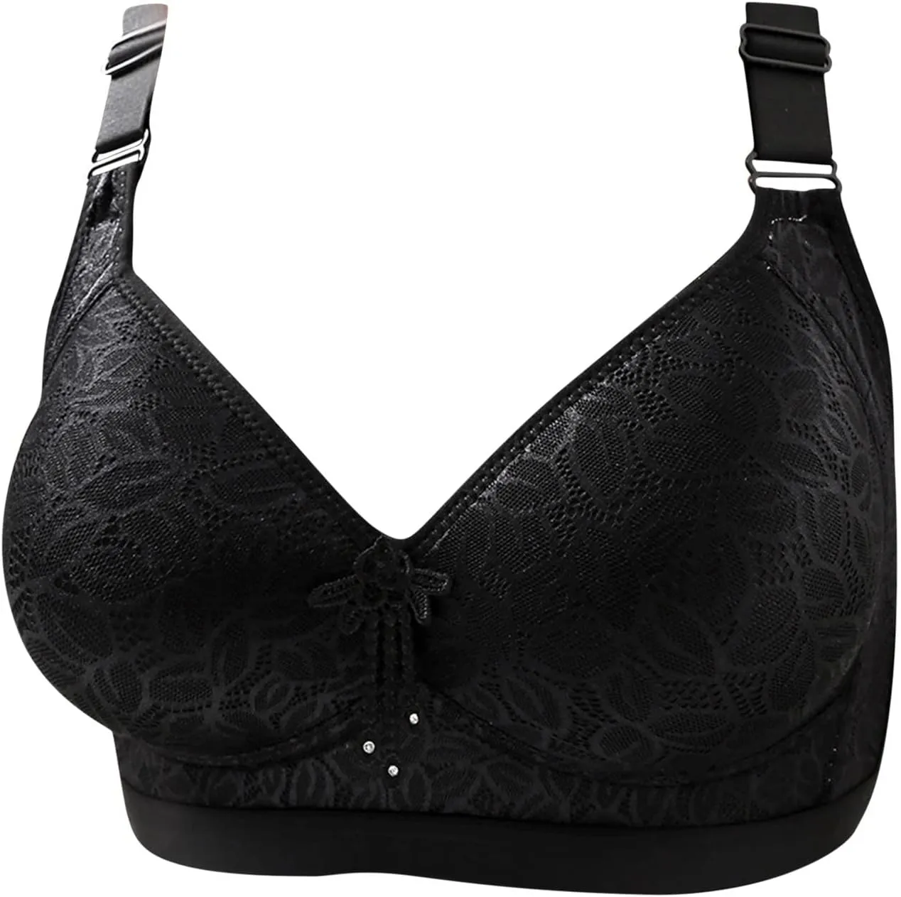 Push up Bras for Plus Size Women Full Coverage Back Fat Lace Bras Adjustable Straps No Underwire Breathable Bralettes