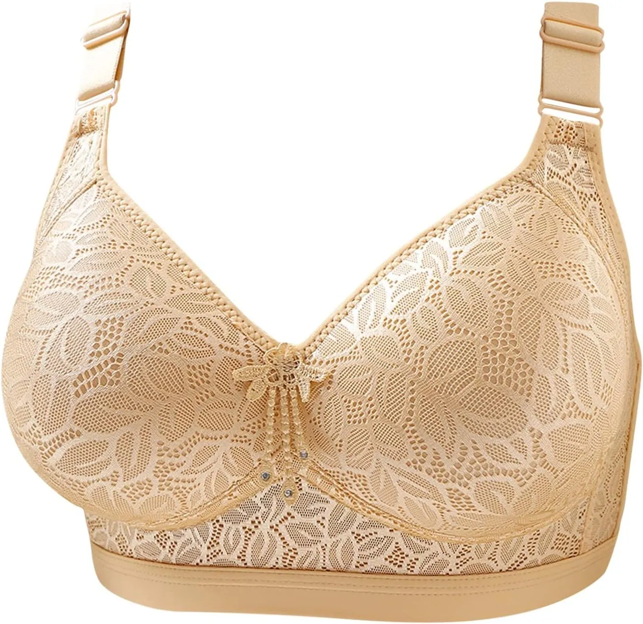 Push up Bras for Plus Size Women Full Coverage Back Fat Lace Bras Adjustable Straps No Underwire Breathable Bralettes