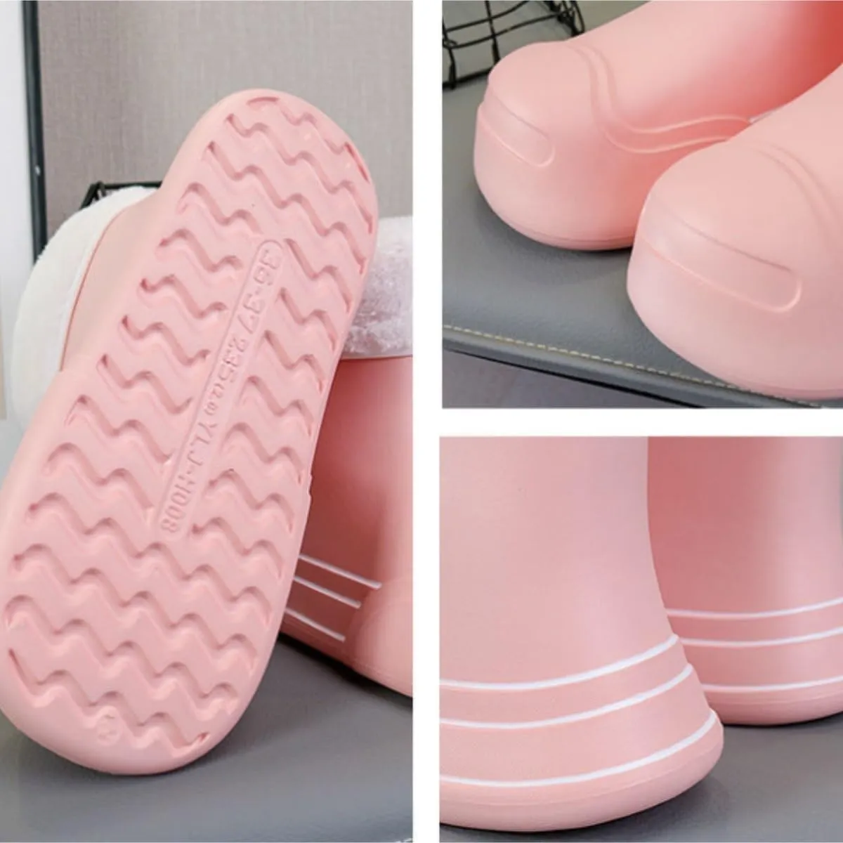 Rain Boots Footwear Women's Outdoor Thick Soled Waterproof Rain Boots Short Tube Four Season Water Shoes Outdoor Work Boots