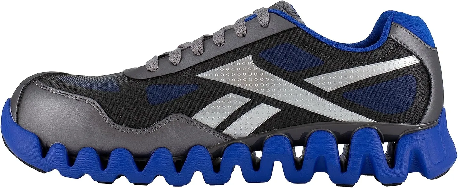 Reebok Men's Rb3016 Zig Pulse Work Safety Composite Toe Shoe Black and Red