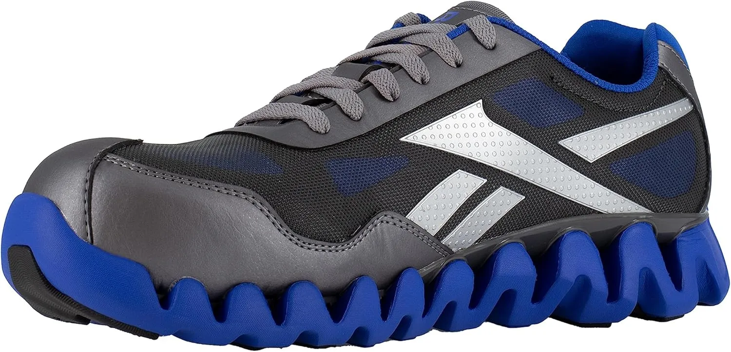 Reebok Men's Rb3016 Zig Pulse Work Safety Composite Toe Shoe Black and Red