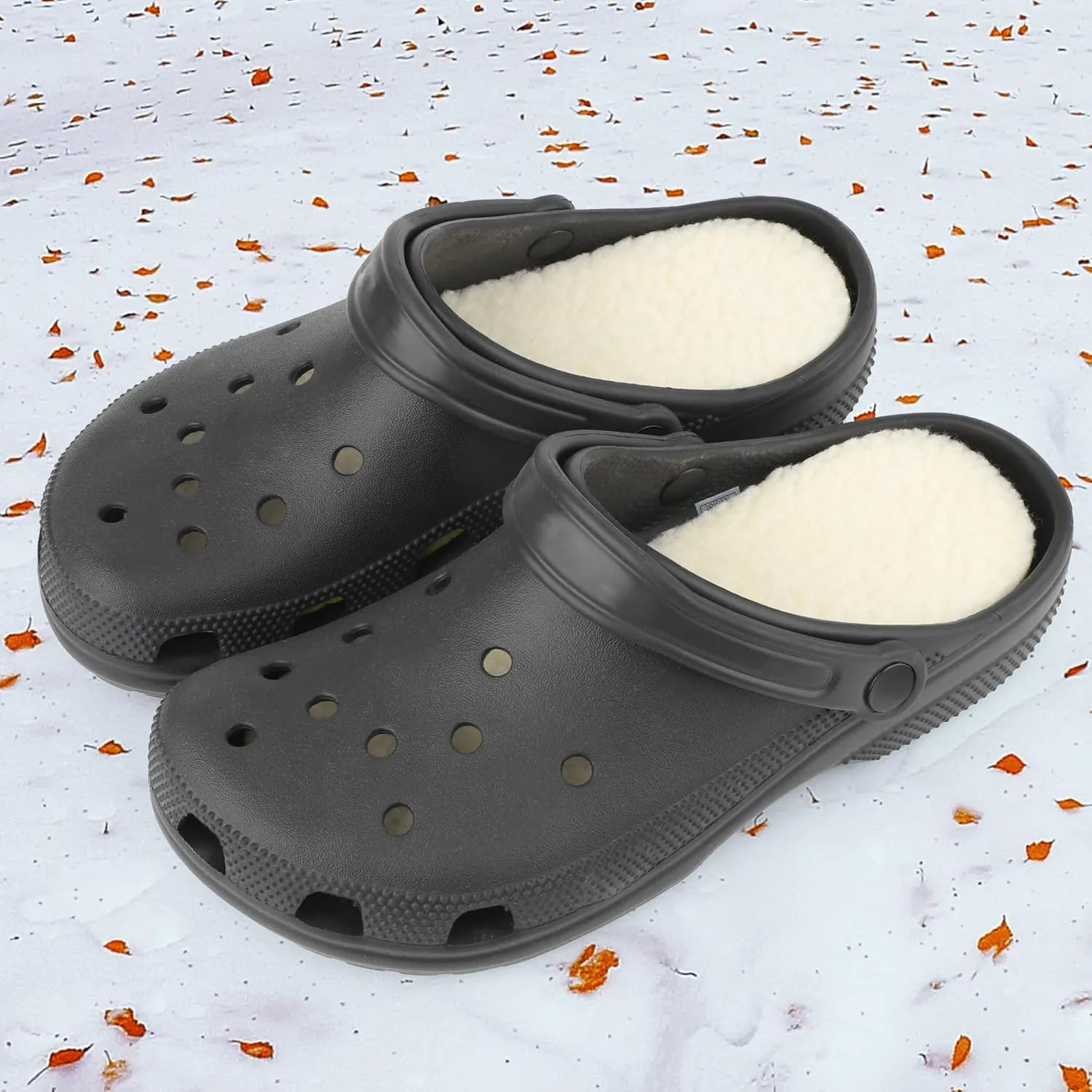 Riemot 2 Pairs Memory Foam Wool Insoles for Clogs, Garden, Nurse, Chef, Wide Toe Box Shoes - Warm Replacement Thin Inserts for Women/Men, Black Size 13