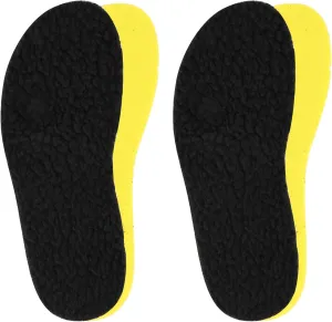 Riemot 2 Pairs Memory Foam Wool Insoles for Clogs, Garden, Nurse, Chef, Wide Toe Box Shoes - Warm Replacement Thin Inserts for Women/Men, Black Size 13