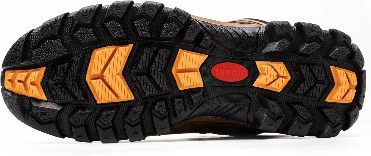 Safety Work Shoes, Waterproof, Crazy Horse Leather, Steel Toe, Rubber Sole, Kevlar Anti-Puncture, 6 inch, Industrial & Construction Hiking Work Boots