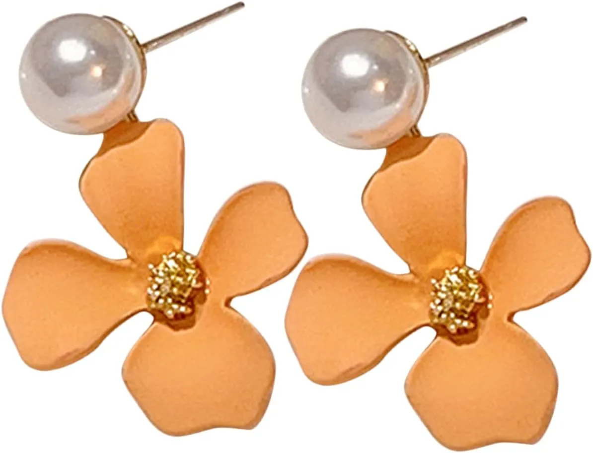SAFIGLE 1 Pair Tiny Flower Pearl Earrings for Women Elegant Minimalist Jewelry Fashionable present for Birthdays and Valentine Day Lightweight and Skin Friendly Design