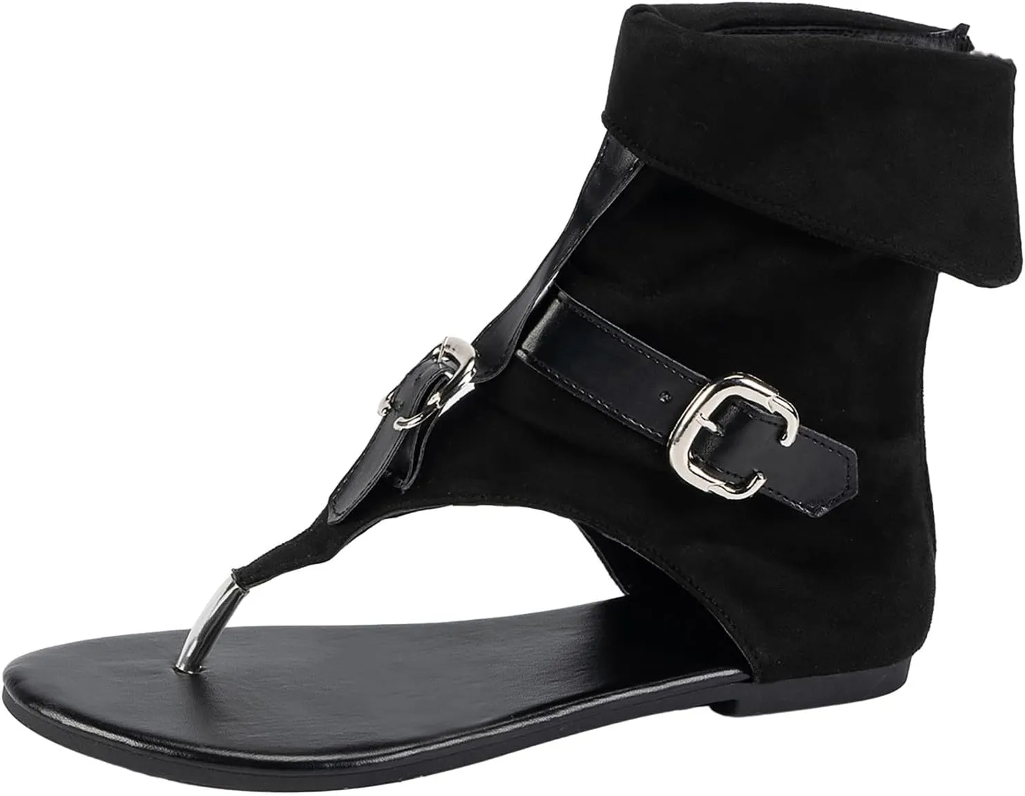 Sandals for Women Back Zipper Roman Sandals Summer Beach Sandals Round Open Toe Fashion Sandal Walking Bohemian Shoes