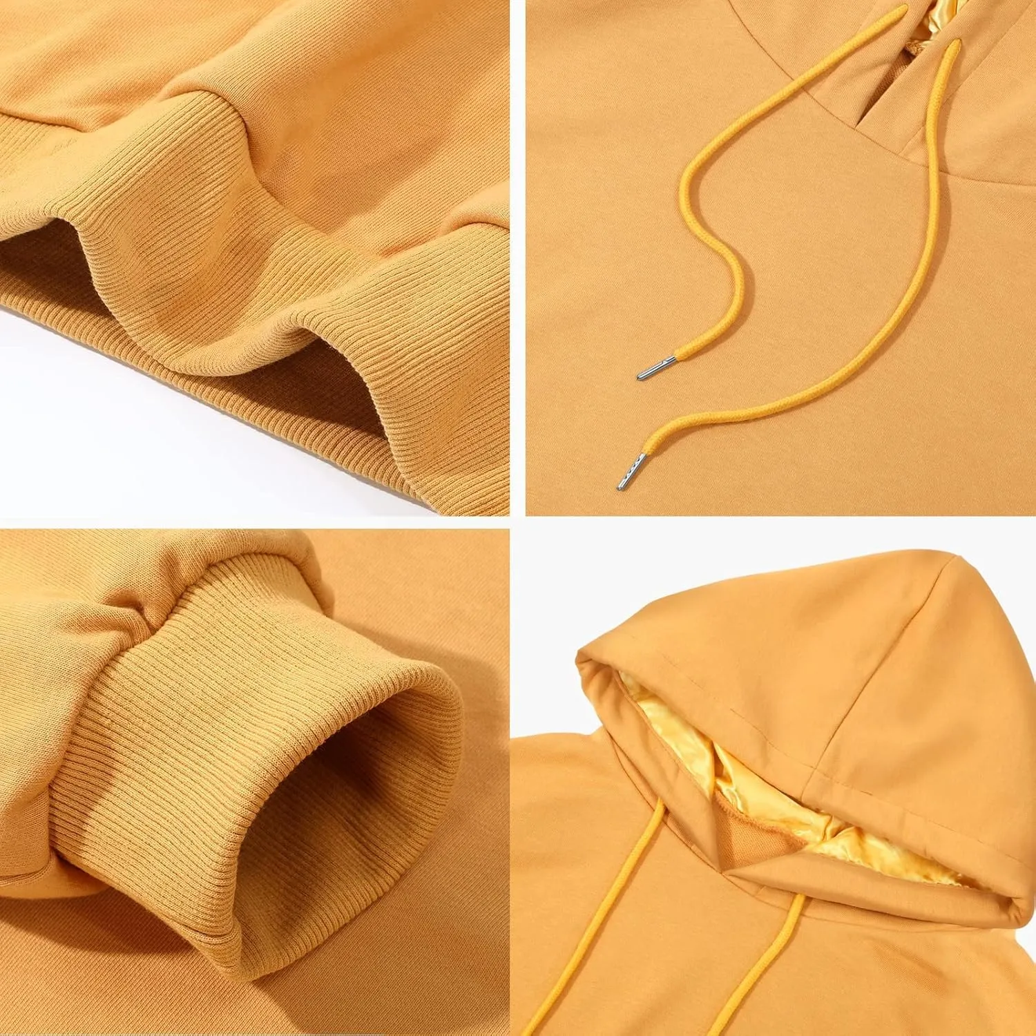 Satin Lined Hoodie Women's Casual Long Sleeve Satin Pullover Hoodie Sweatshirt Tops