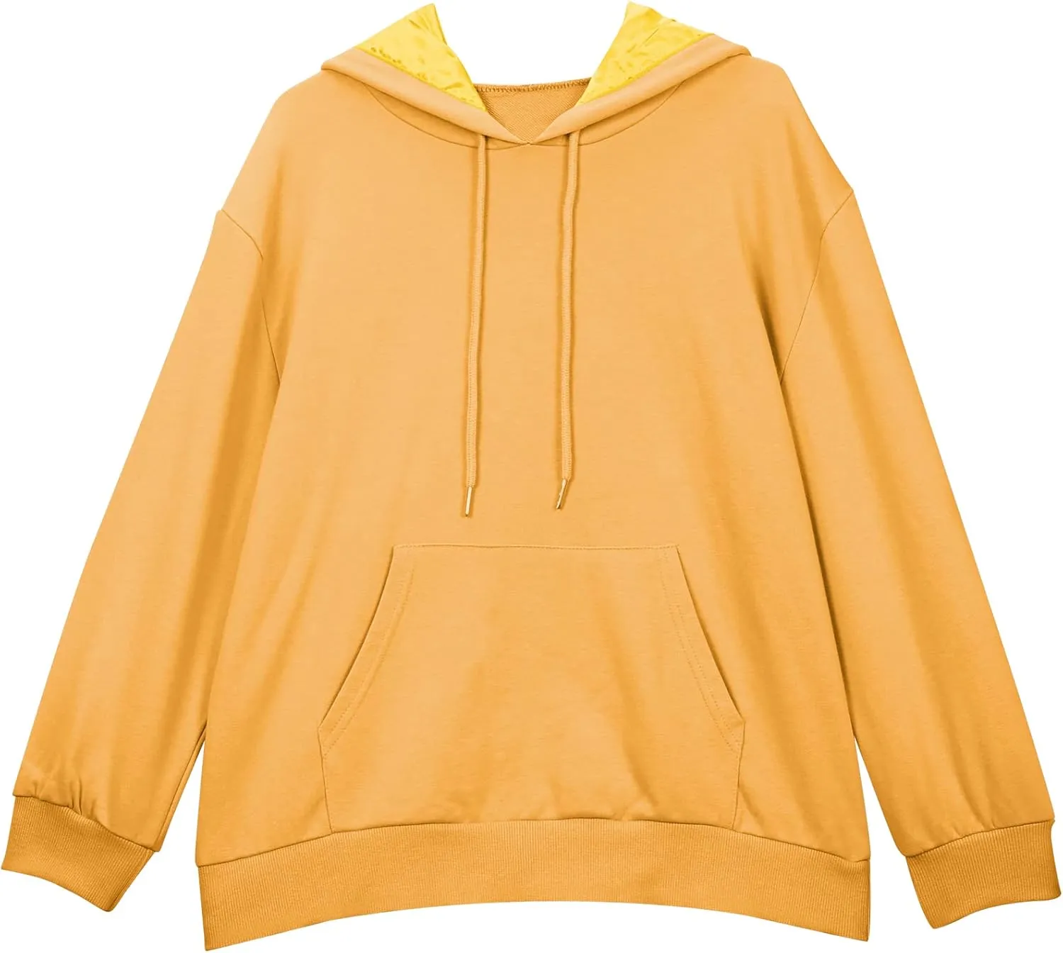 Satin Lined Hoodie Women's Casual Long Sleeve Satin Pullover Hoodie Sweatshirt Tops