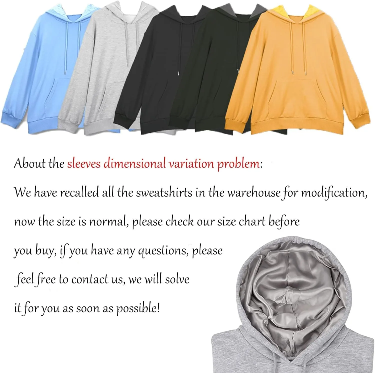 Satin Lined Hoodie Women's Casual Long Sleeve Satin Pullover Hoodie Sweatshirt Tops