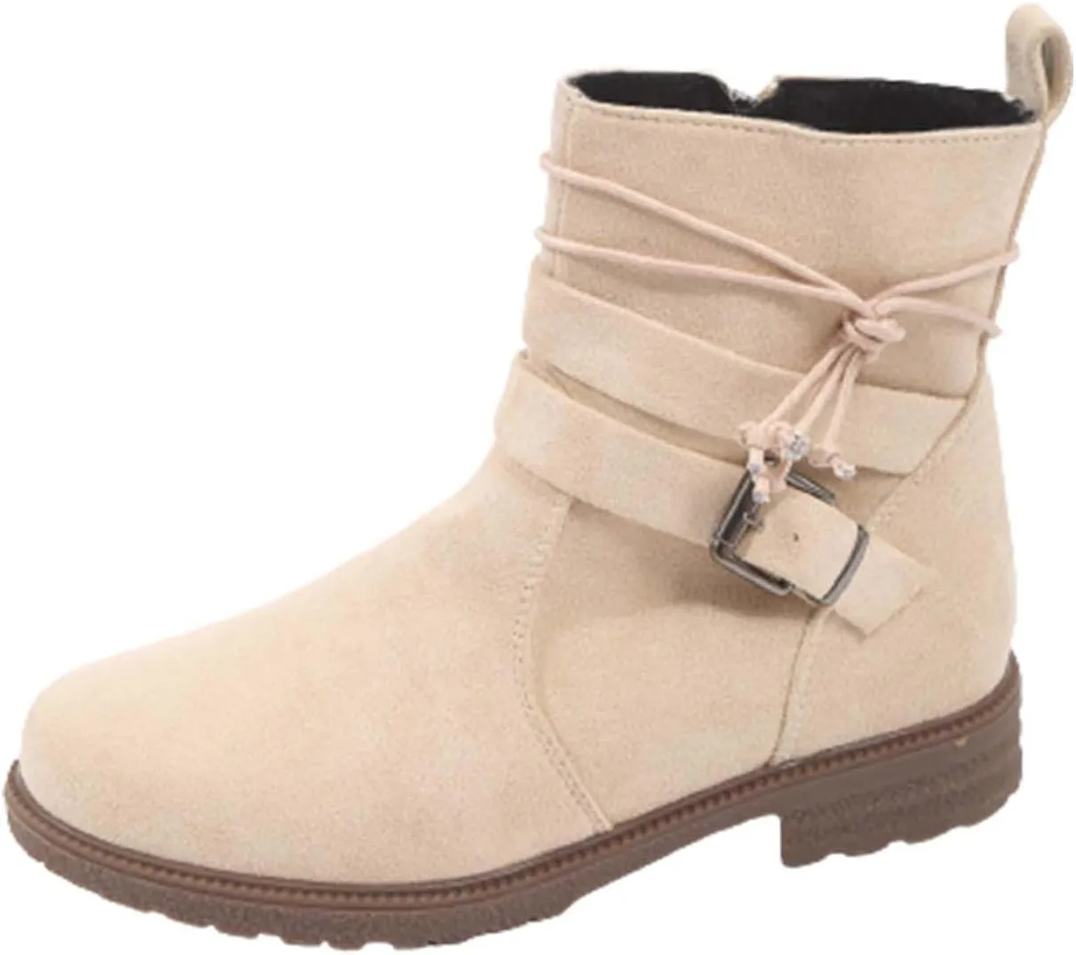 SBGMoSJ Extra Wide Calf Wedge Boots White Western Booties Women Ankle Boots Black Heeled Combat Boots Knee High Brown Calf High Boots for Women Flat Womens Mid Calf Combat Boots Brown