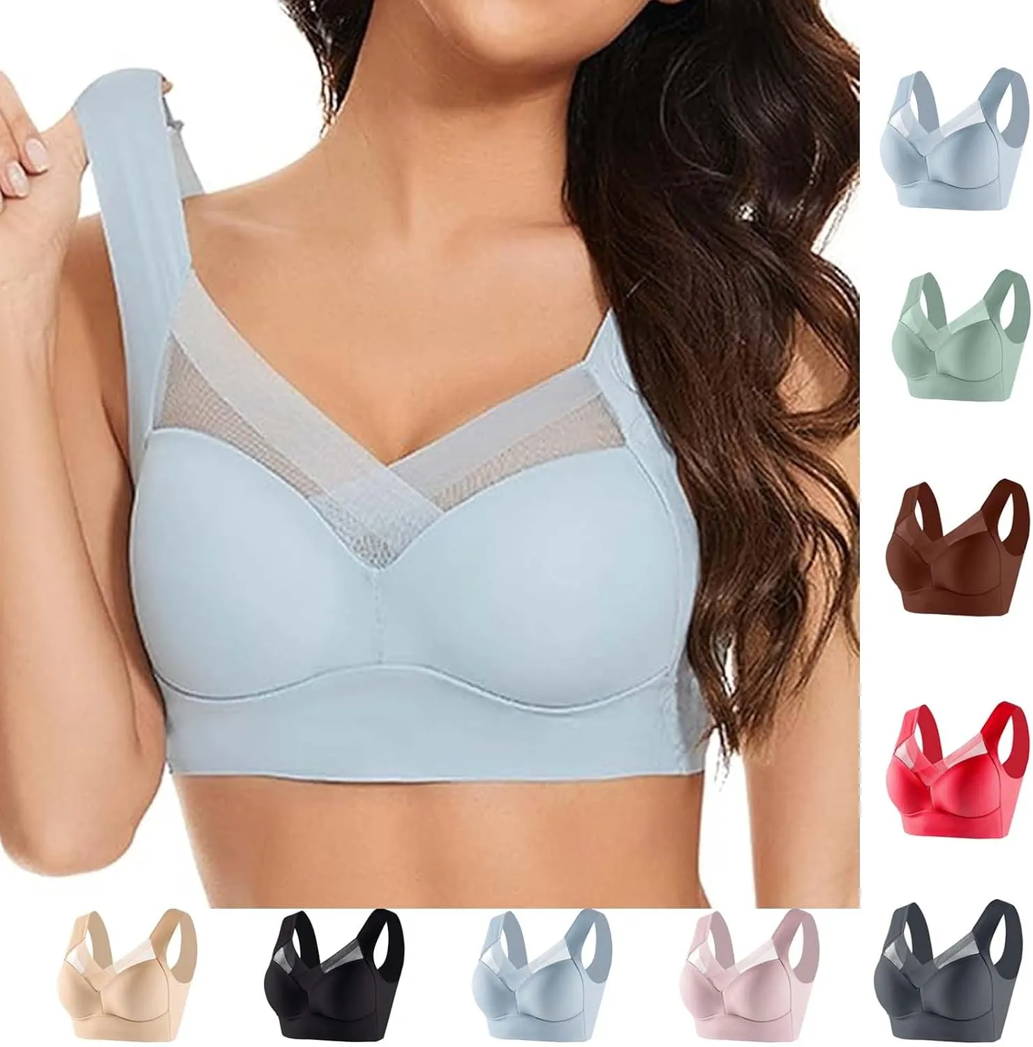 Seamless Sexy Push Up Bras for Older Women Wireless Forme Posture Correcting Sports Bra with Support Bra Seniors 2025
