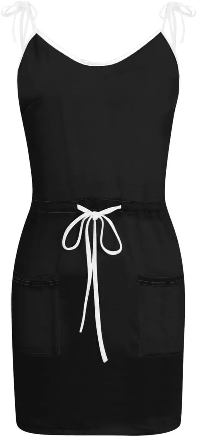 SERYU Women Summer Casual Sleeveless Dresses Spaghetti Strap V-Neck Mini Dress Party Beach Sundress with Pocket