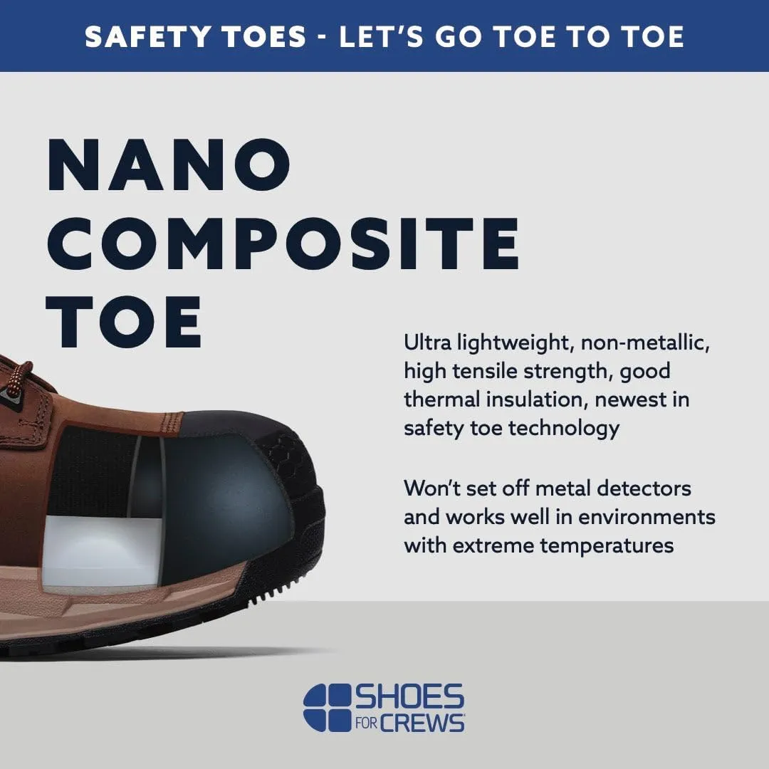 Shoes for Crews Gia, Women's Nano Composite Toe (NCT) Work Shoes, Slip Resistant, Water Resistant