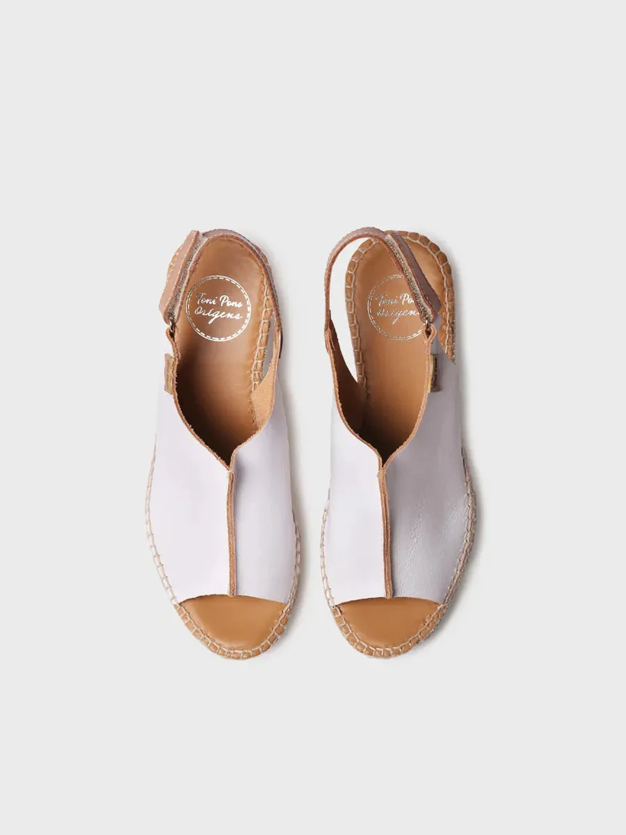 Slingback Wedge - White
