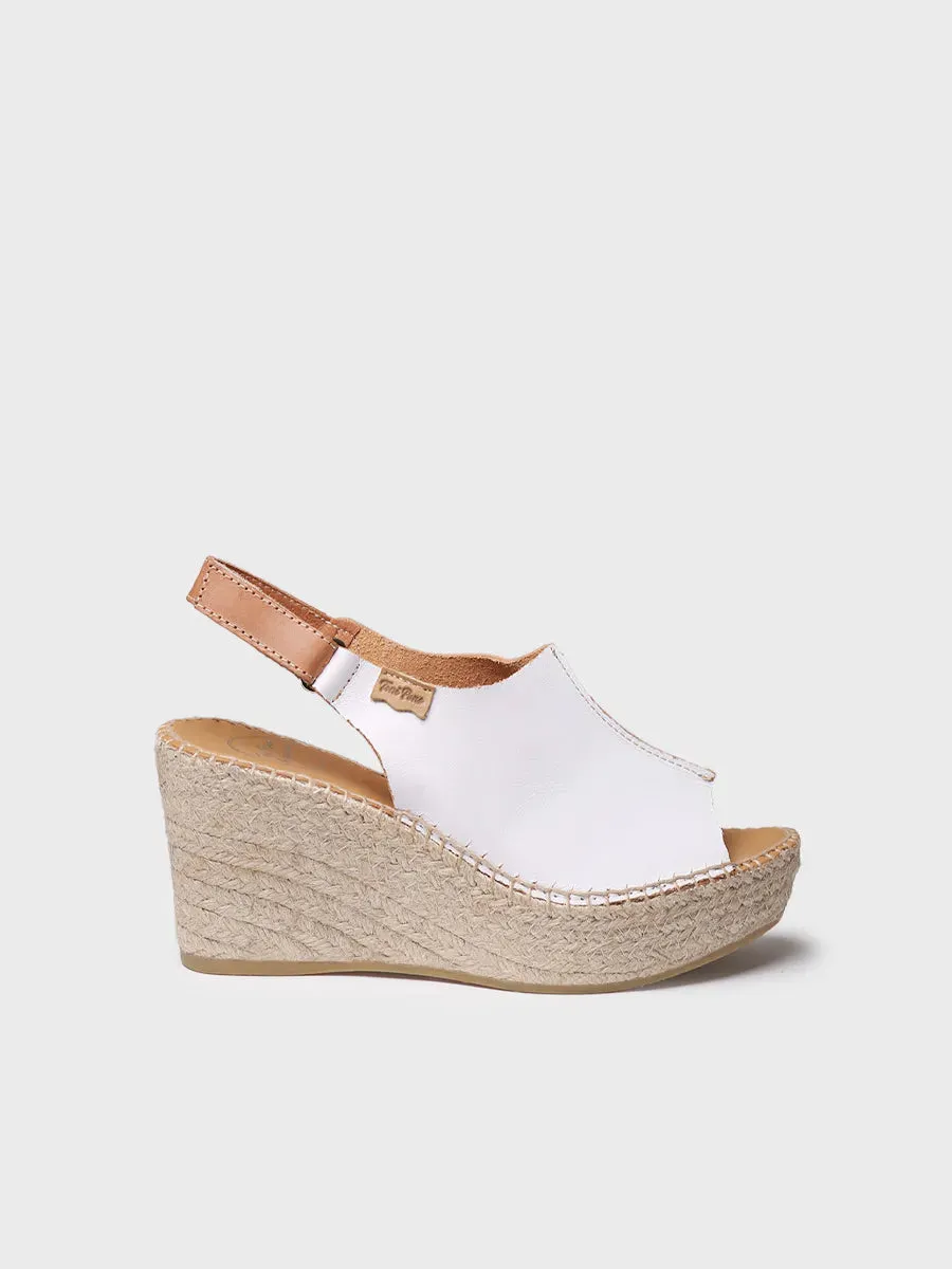 Slingback Wedge - White
