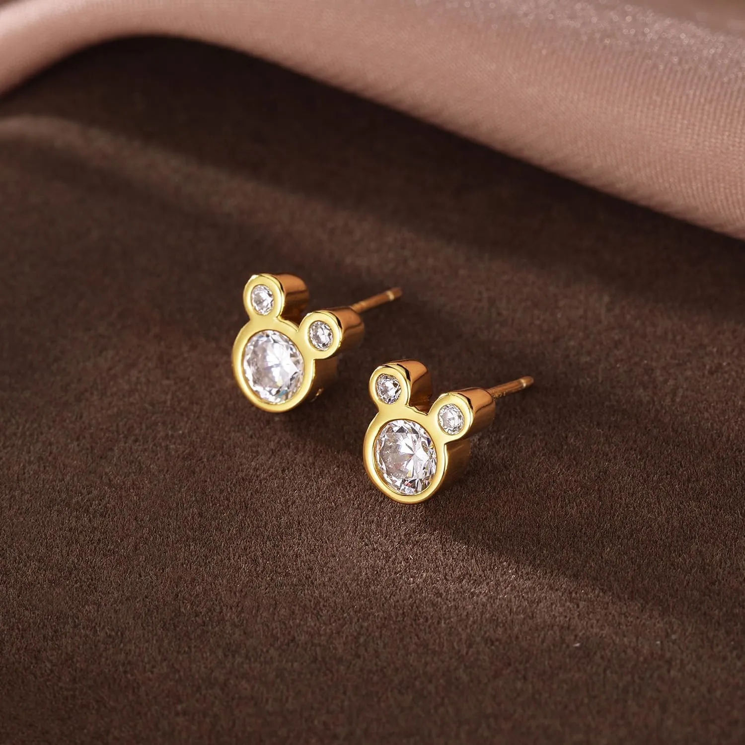 SLUYNZ 925 Sterling Silver Mouse Earrings Studs for Women Crystals Mouse Studs Earrings