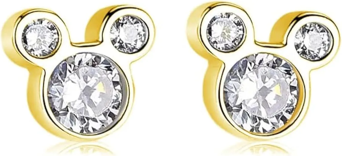 SLUYNZ 925 Sterling Silver Mouse Earrings Studs for Women Crystals Mouse Studs Earrings
