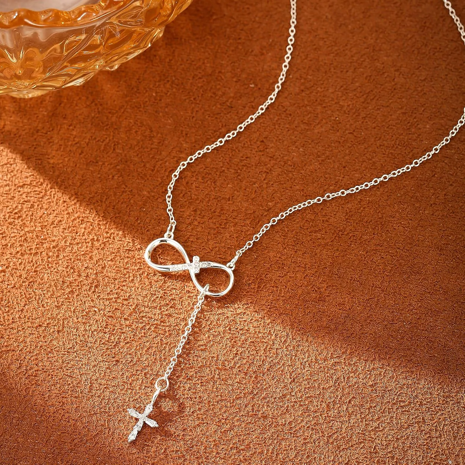 Small Cross Necklace for Women Dainty 14k Gold-tone Plated Cross Necklaces for Women Trendy Choker Charm Jewelry