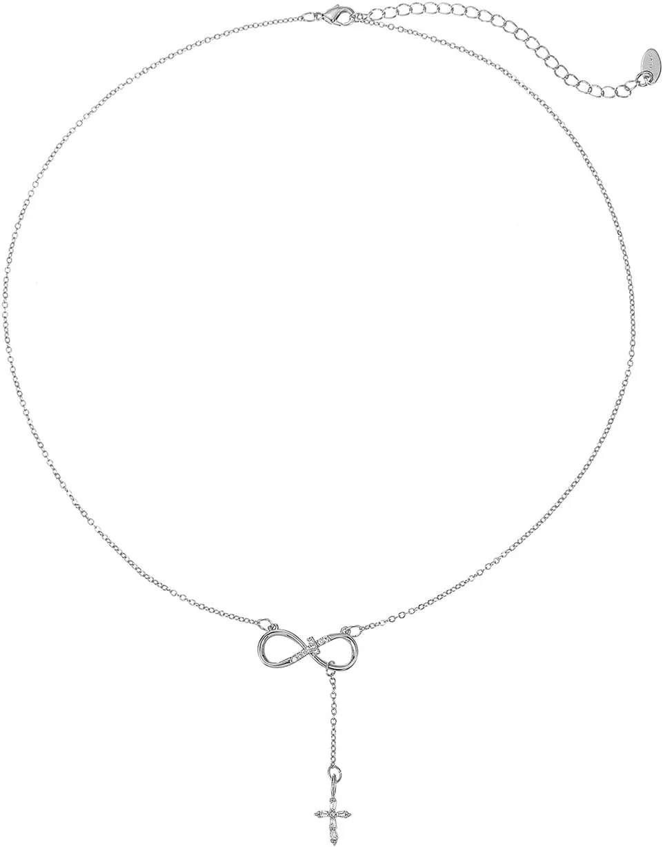 Small Cross Necklace for Women Dainty 14k Gold-tone Plated Cross Necklaces for Women Trendy Choker Charm Jewelry