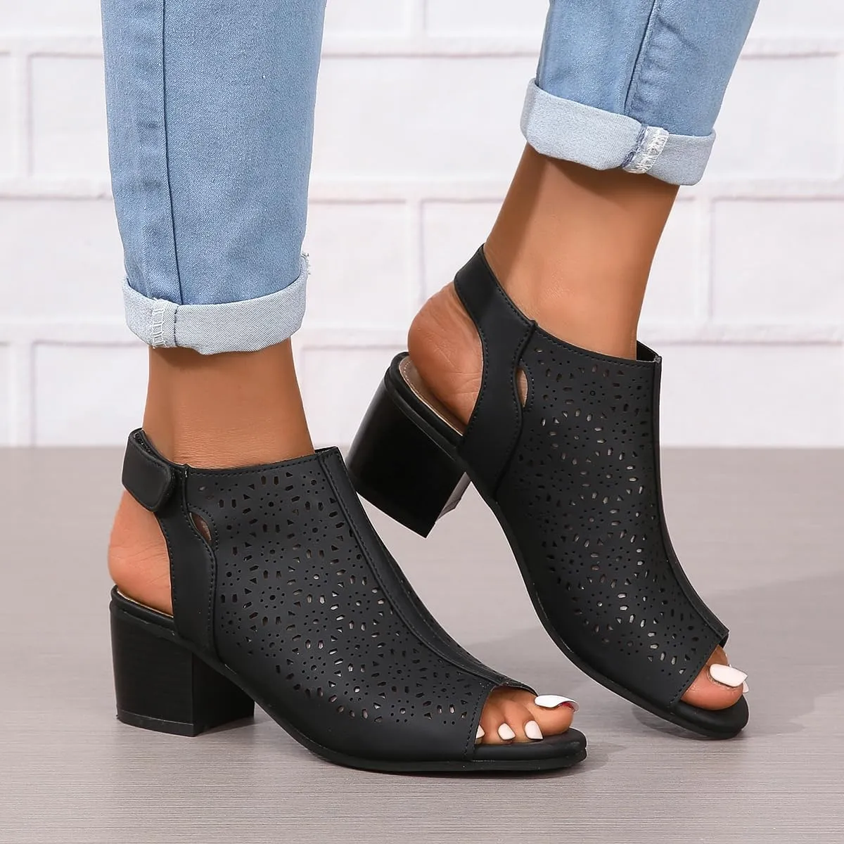 Smoneyful Womens Ankle Strap Heeled Comfort Sandals Open Toe Arch Support Wedges Wide Width Orthotic Round Bottom Buckle Dressy Walking Hiking Summer Beach Flats Slippers Sandals