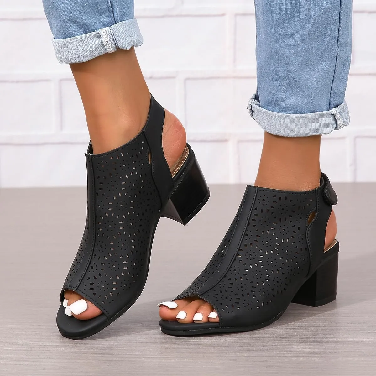 Smoneyful Womens Ankle Strap Heeled Comfort Sandals Open Toe Arch Support Wedges Wide Width Orthotic Round Bottom Buckle Dressy Walking Hiking Summer Beach Flats Slippers Sandals