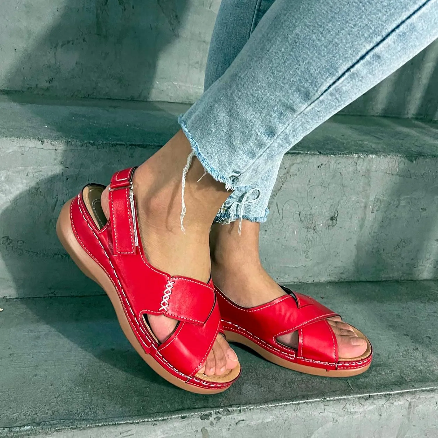 Smoneyful Womens Arch Support Comfortable Sandals Orthotic Elegant Dressy Casual Summer Walking Orthopedic Slides Sandals