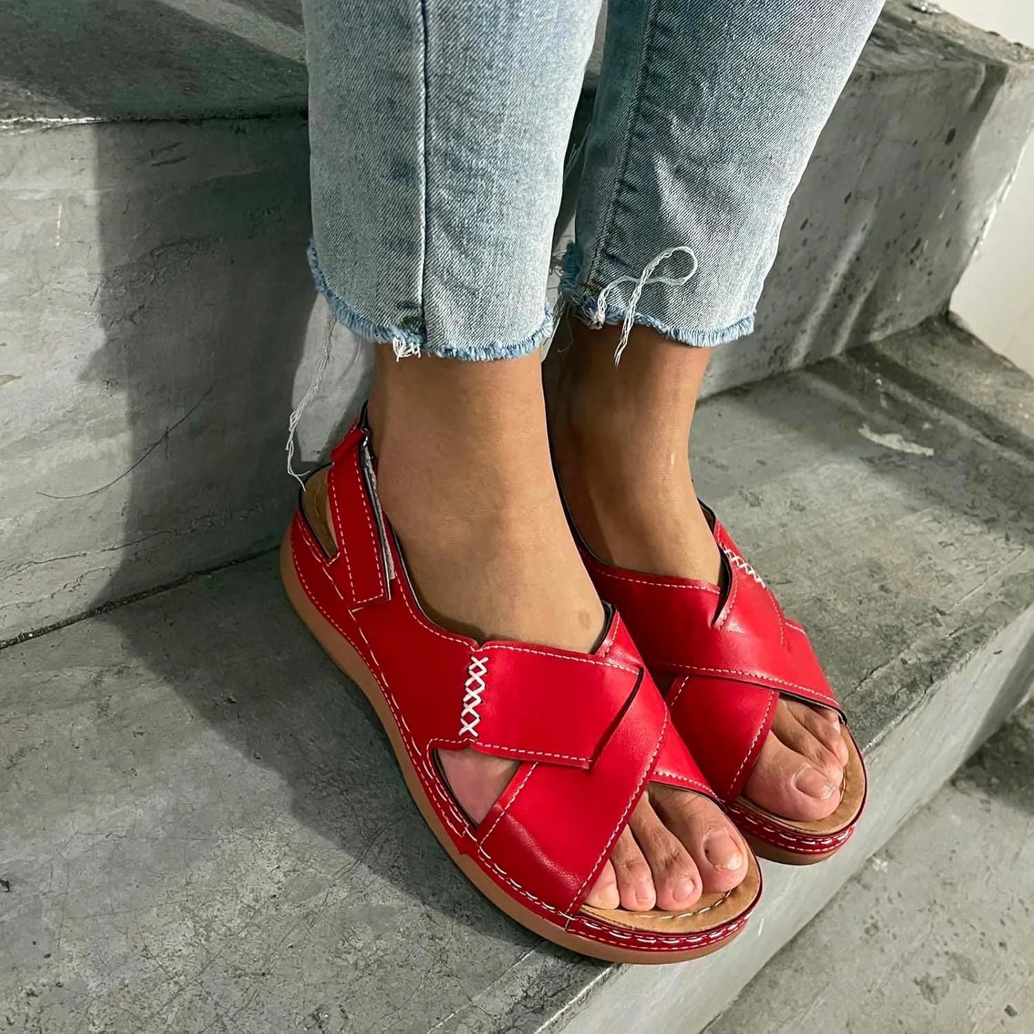 Smoneyful Womens Arch Support Comfortable Sandals Orthotic Elegant Dressy Casual Summer Walking Orthopedic Slides Sandals