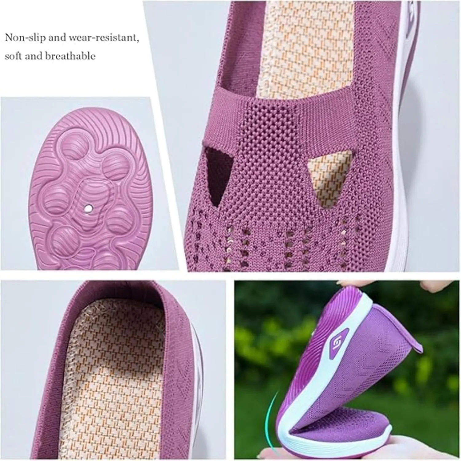 Stanceflex Shoes for Women, Orthopedic Sneakers, Breathable Knit Mesh & Non-Slip Sole Breathable