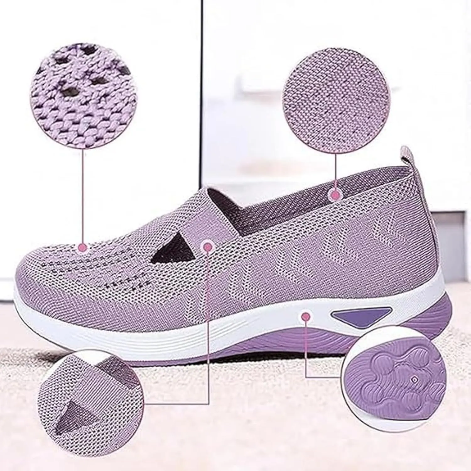 Stanceflex Shoes for Women, Orthopedic Sneakers, Breathable Knit Mesh & Non-Slip Sole Breathable