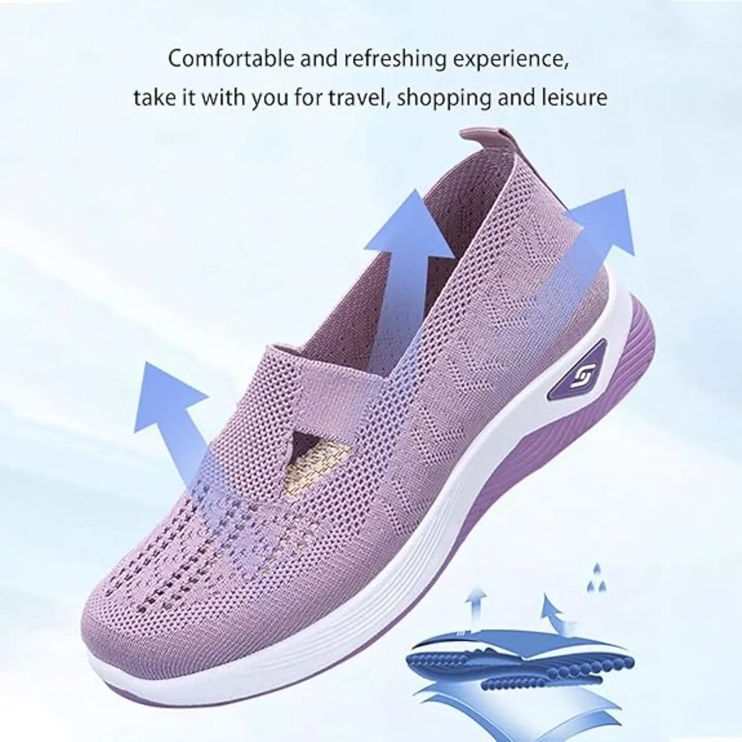 Stanceflex Shoes for Women, Orthopedic Sneakers, Breathable Knit Mesh & Non-Slip Sole Breathable