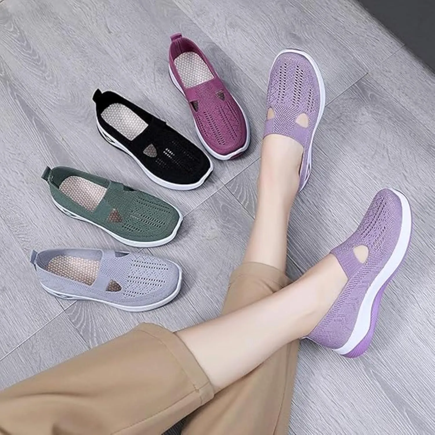 Stanceflex Shoes for Women, Orthopedic Sneakers, Breathable Knit Mesh & Non-Slip Sole Breathable