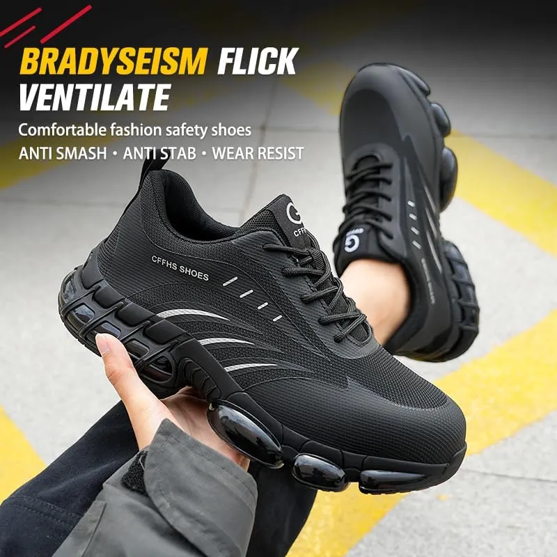 Steel Toe Sneakers for Men Women Indestructible Work Shoes Lightweight Comfortable Safety Sneakers Slip-Resistant Composite Toe Shoes for Construction