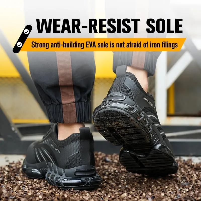 Steel Toe Sneakers for Men Women Indestructible Work Shoes Lightweight Comfortable Safety Sneakers Slip-Resistant Composite Toe Shoes for Construction