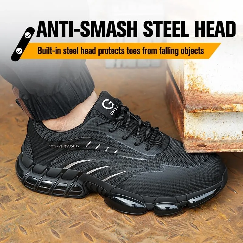 Steel Toe Sneakers for Men Women Indestructible Work Shoes Lightweight Comfortable Safety Sneakers Slip-Resistant Composite Toe Shoes for Construction