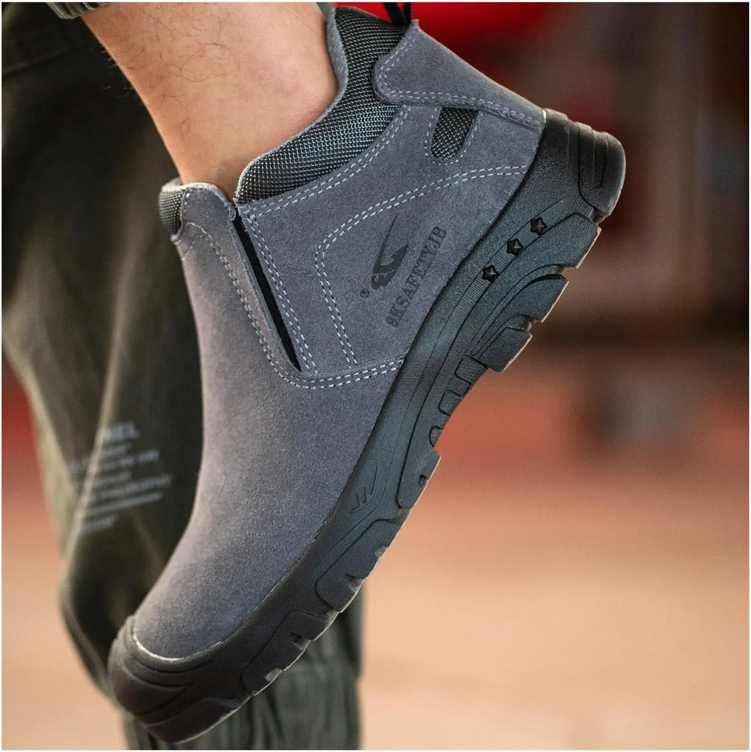 Steel Toe Work Boots for Men and Women - Slip-On Welding Boots, Comfortable Welder Construction Safety Boots - Non-Slip