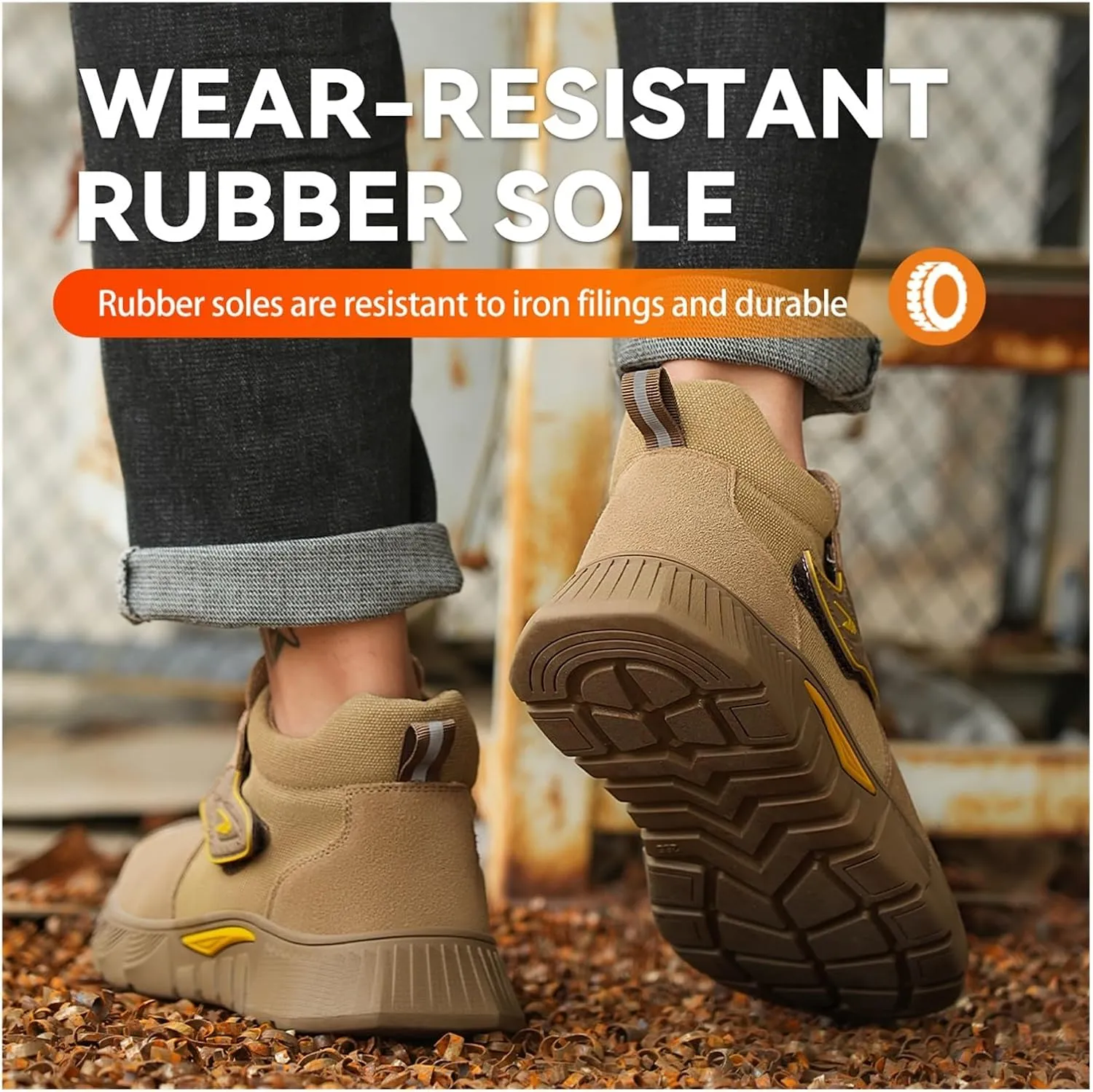 Steel Toe Work Boots for Men and Women - Slip-On Welding Boots, Comfortable Welder Construction Safety Boots - Non-Slip