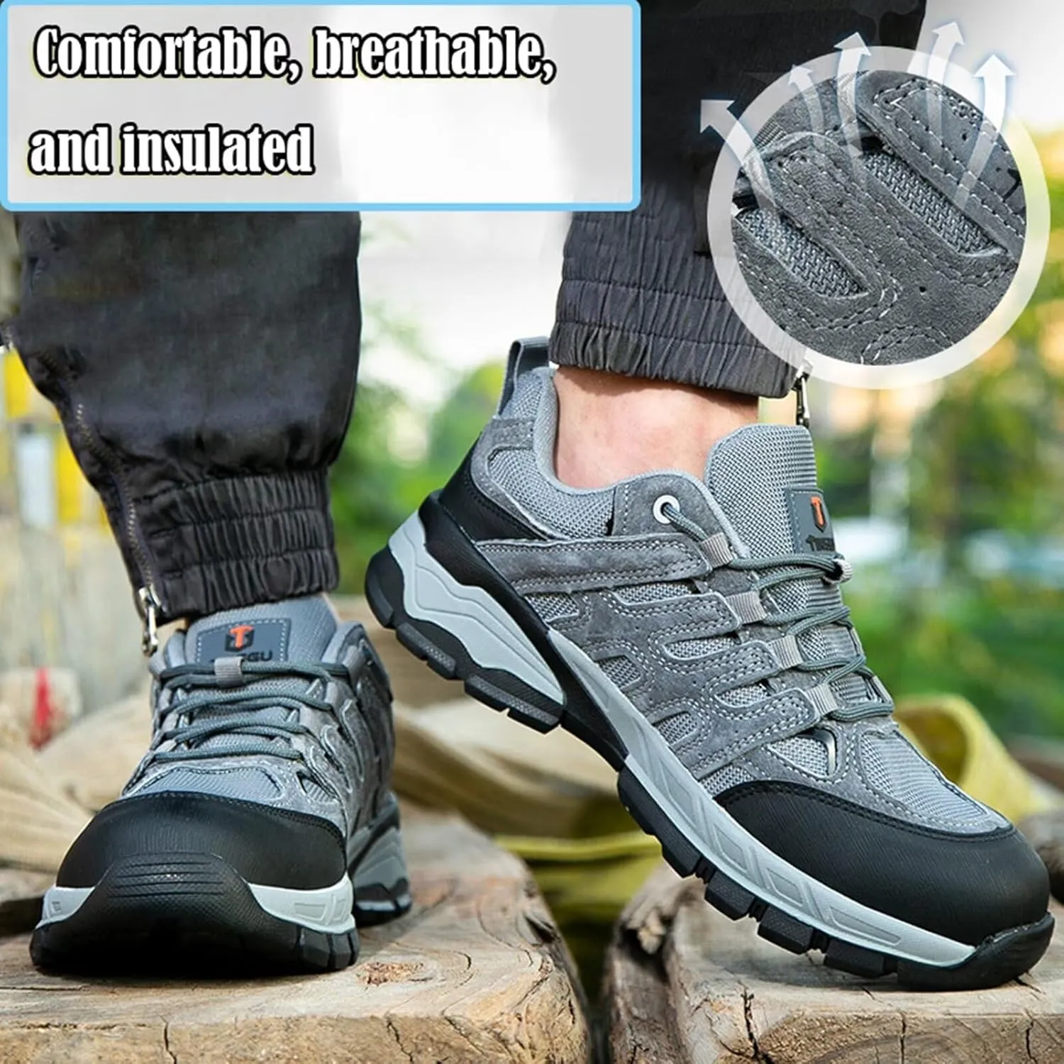 Steel Toe Work Shoes,Work Safety Sneakers Comfortable Puncture Proof Safety Shoes for Industrial,Coustruction,
