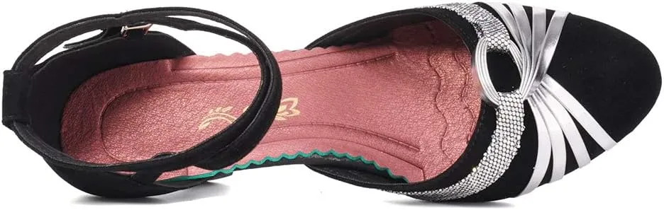 SWDZM Ballroom Dance Shoes Women Closed Toe Latin Salsa Tango Character Practice Dancing Shoes Low Heel