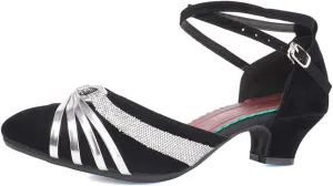 SWDZM Ballroom Dance Shoes Women Closed Toe Latin Salsa Tango Character Practice Dancing Shoes Low Heel