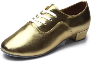 SWDZM Men Latin Dance Shoes Leather Lace-up Salsa Tango Ballroom Modern Professional Performance Practice Dance Shoes,Model 707B