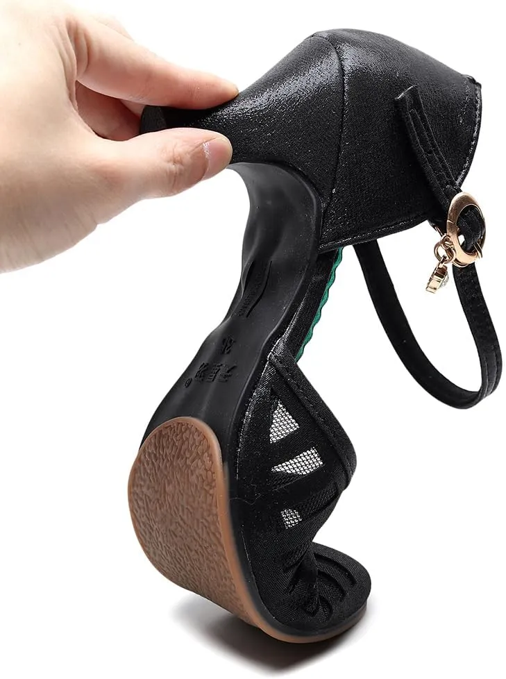 SWDZM Women Latin Dance Shoes Closed Toe Ballroom Salsa Tango Practice Performence Party Dancing Shoes,Model FT090