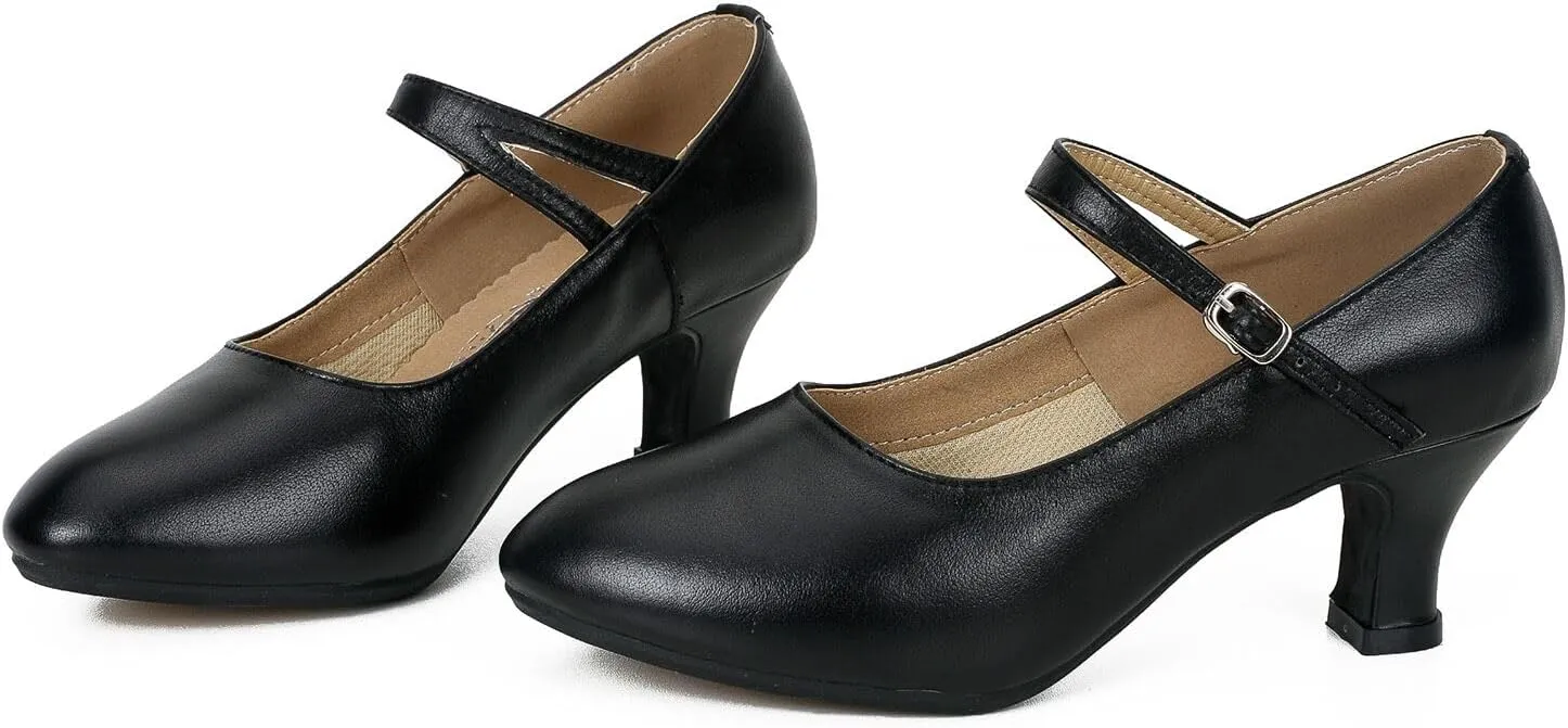 SWDZM Womens Ballroom Dance Shoes Closed Toe Latin Salsa Character Tango Practice Dancing Shoes