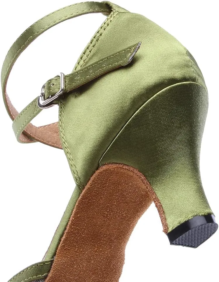 SWDZM Women's Ballroom Dance Shoes Closed Toe Latin Salsa Tango Character Dance Shoes Low Heel