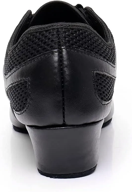 SWDZM Women's Ballroom Dance Shoes Lace-up Closed Toe Latin Modern Sala Performance Dance Practice Teaching Shoes,Model WDL-K1