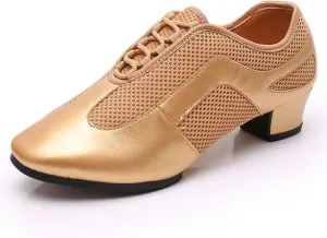 SWDZM Women's Ballroom Dance Shoes Lace-up Closed Toe Latin Modern Sala Performance Dance Practice Teaching Shoes,Model WDL-K1