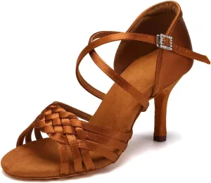 SWDZM Womens Latin Dance Shoes Suede Sole Ballroom Salsa Practice Dancing Shoes
