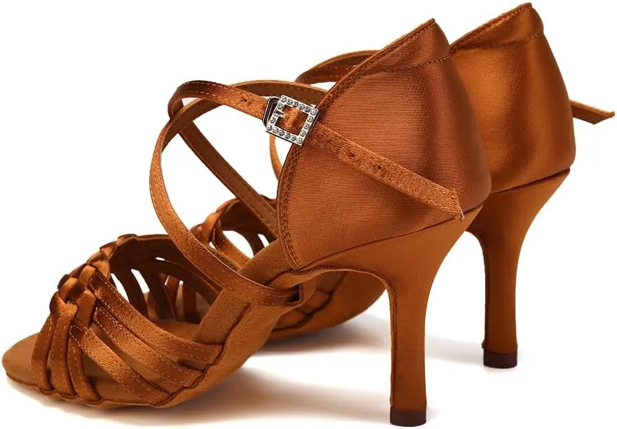 SWDZM Womens Latin Dance Shoes Suede Sole Ballroom Salsa Practice Dancing Shoes