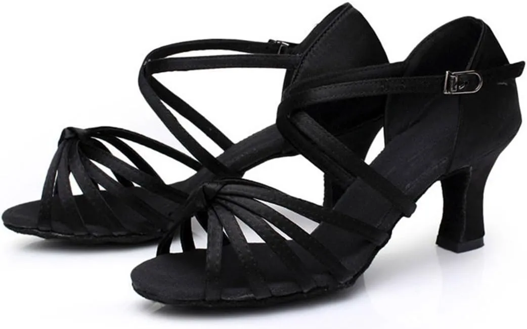 TDA Women's Ankle Strap Fashion Mid Heel Knot