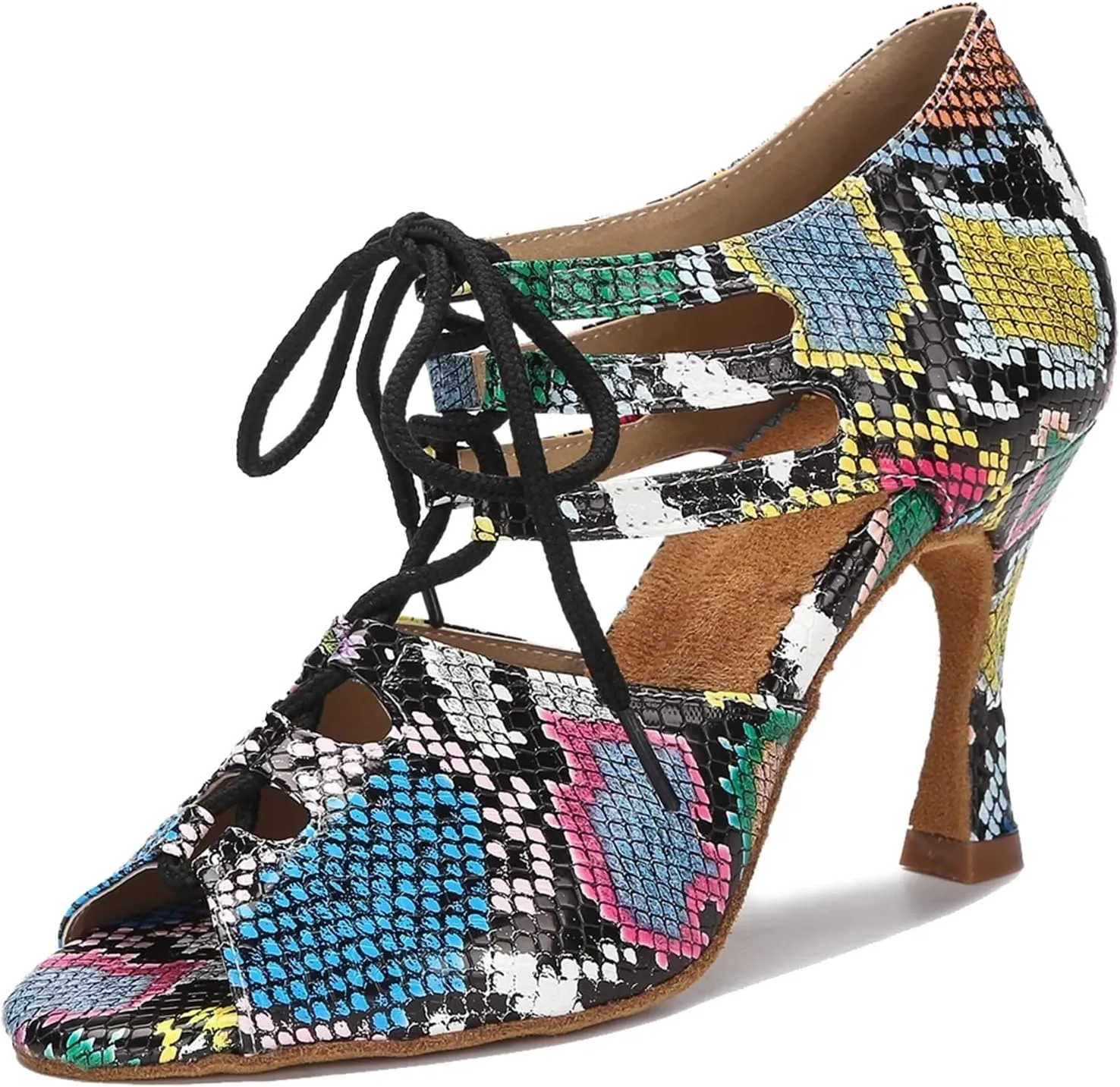 TDA Women's Sexy Lace-up Peep Toe